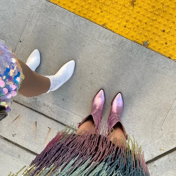 Glamorous pink metallic cowboy boots - Picture 5 of 6